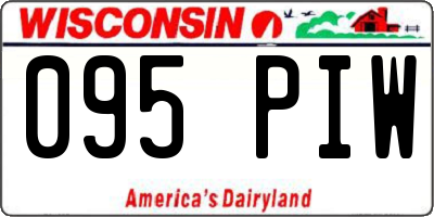 WI license plate 095PIW