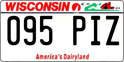 WI license plate 095PIZ