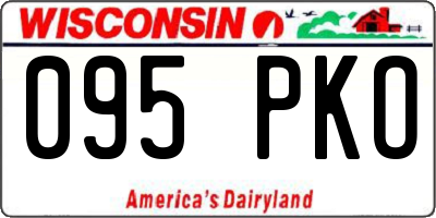 WI license plate 095PKO