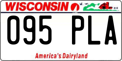 WI license plate 095PLA