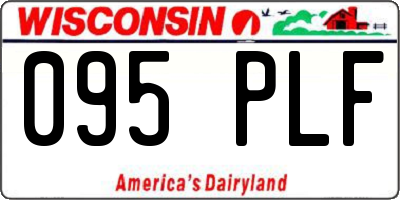 WI license plate 095PLF
