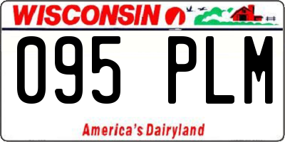WI license plate 095PLM