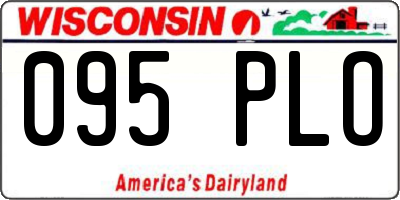 WI license plate 095PLO