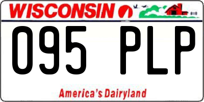 WI license plate 095PLP