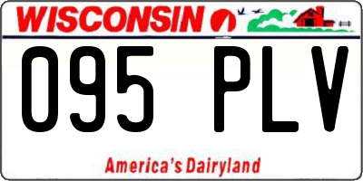 WI license plate 095PLV