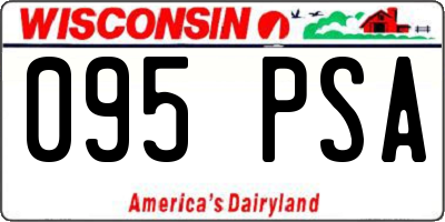 WI license plate 095PSA