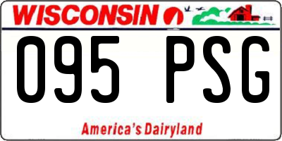 WI license plate 095PSG