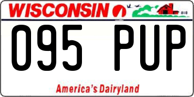 WI license plate 095PUP