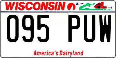 WI license plate 095PUW