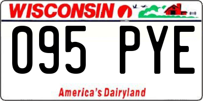 WI license plate 095PYE