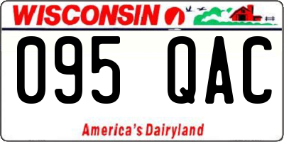 WI license plate 095QAC