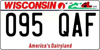WI license plate 095QAF