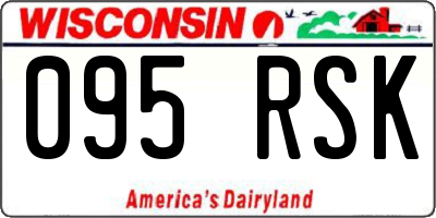 WI license plate 095RSK
