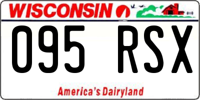 WI license plate 095RSX