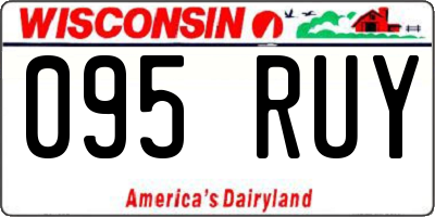 WI license plate 095RUY
