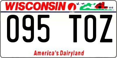 WI license plate 095TOZ