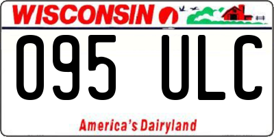 WI license plate 095ULC