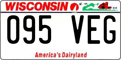 WI license plate 095VEG