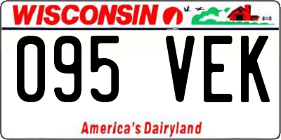 WI license plate 095VEK