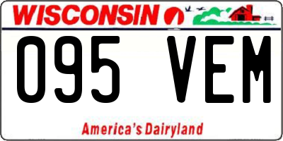 WI license plate 095VEM