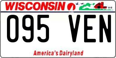 WI license plate 095VEN
