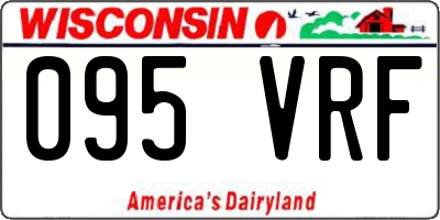WI license plate 095VRF