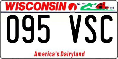 WI license plate 095VSC