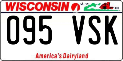 WI license plate 095VSK