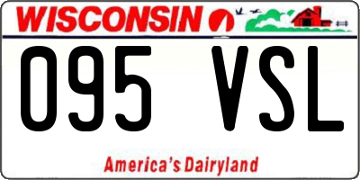 WI license plate 095VSL