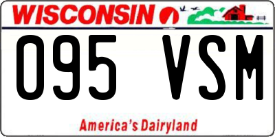 WI license plate 095VSM