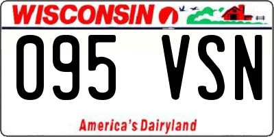 WI license plate 095VSN