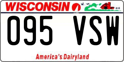 WI license plate 095VSW