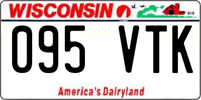 WI license plate 095VTK