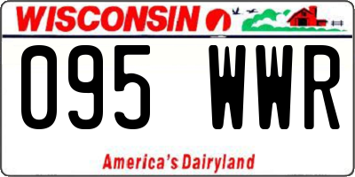 WI license plate 095WWR