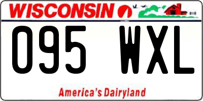WI license plate 095WXL