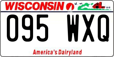 WI license plate 095WXQ