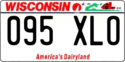 WI license plate 095XLO