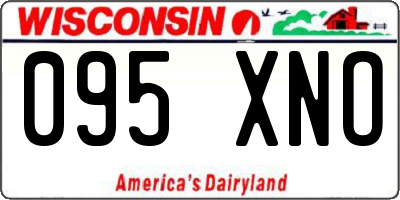 WI license plate 095XNO