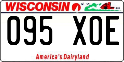 WI license plate 095XOE