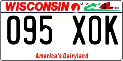 WI license plate 095XOK