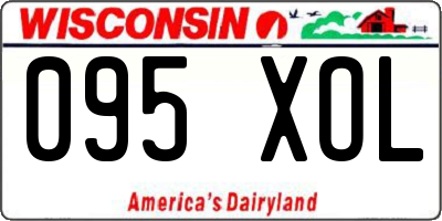 WI license plate 095XOL