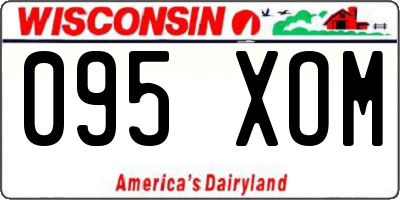 WI license plate 095XOM