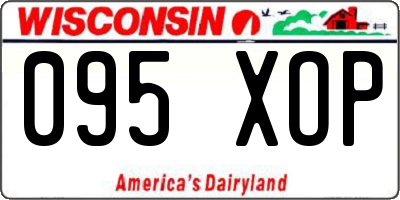 WI license plate 095XOP