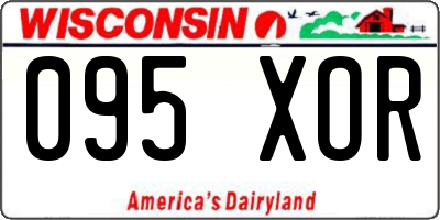 WI license plate 095XOR