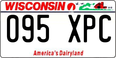 WI license plate 095XPC
