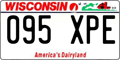 WI license plate 095XPE