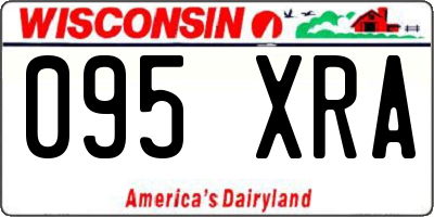 WI license plate 095XRA