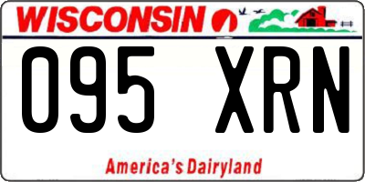 WI license plate 095XRN