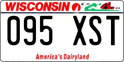 WI license plate 095XST