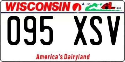 WI license plate 095XSV